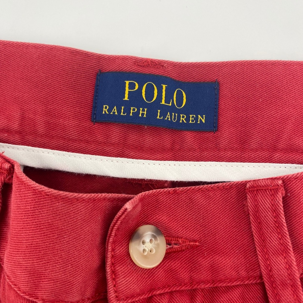 Polo Ralph Lauren Shorts Men 30 Red Chino Cotton Twill Preppy Classic Flat Front - Picture 3 of 9
